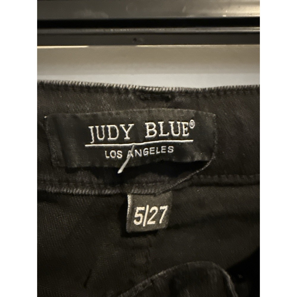 Judy Blue Jet Black Jogger Jeans Double Roll Cuff Size 5/27 Draw String - Picture 6 of 10